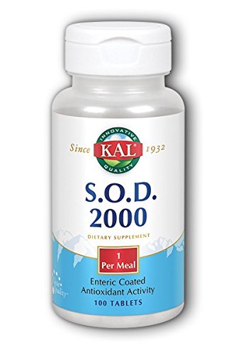 KAL S.O.D. 2000 Antioxidant Supplement - Beef Liver Source - Enteric Coated for Maximum Assimilation - Lab Verified - GMP Facility - 60 Day Guarantee - 100 Servings, 100 Tablets