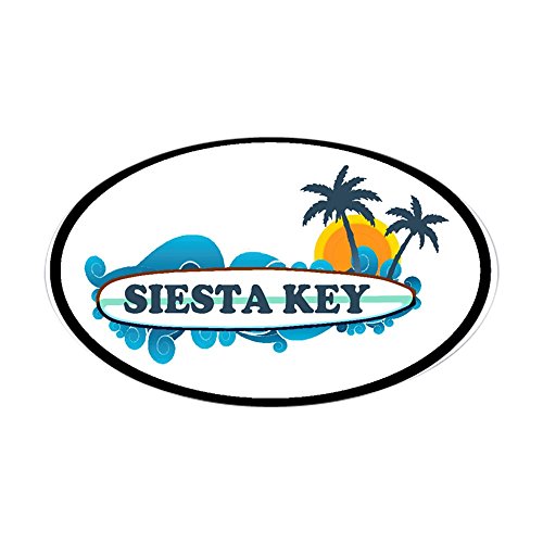 CafePress Siesta Key - Surf Design. Sticker (Oval) Oval Bumper Sticker, Euro Oval Car Decal