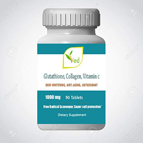 Reduced L Glutathione 1000mg x 90 Tablets. with 500mg L-Glutathione, 300mg Collagen, and 200mg Vitamin C per Table