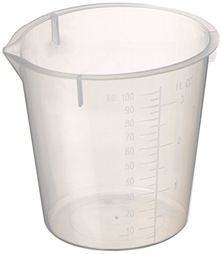 Graduated 100 mL, Polypropylene Plastic Disposable Beaker, Measuring Cup Part Number L-1230 (Pack of 100) for use in Labs, Scientific, Schools, Hospitals, Doctors Offices