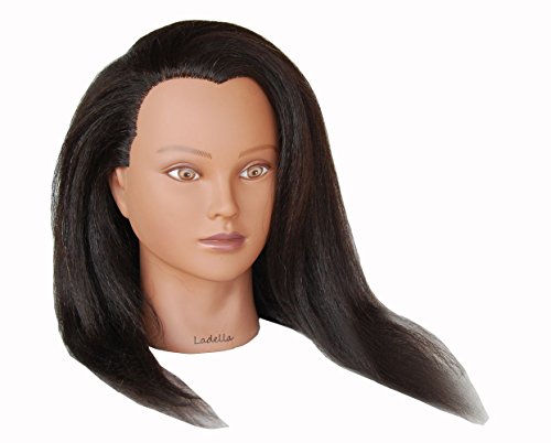 Ladella Beauty 22" Cosmetology (Heavy Density) Ethnic 100 Yak Hair Mannequin Manikin Training Head (Lina)