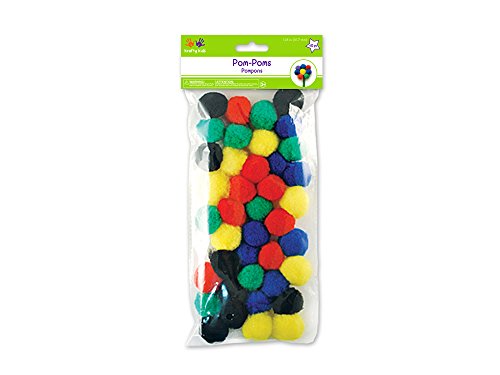 Multicraft Imports Pompoms 125" 40Pkg Primary Colors