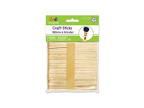 Multicraft Imports Krafty Kids Cw500 Craftwood Regular Craft Sticks, 45In By 038In, 100Piece