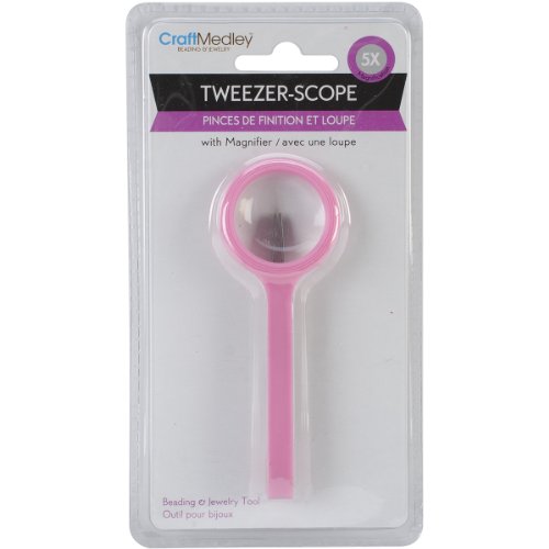 Multicraft Imports Craft Medley BT220 Beading & Jewelry Tool Tweezer-Scope Tweezer with Magnifier in one