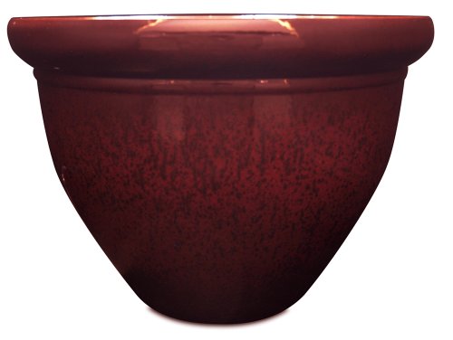 The HC Companies9 Inch Pizzazz Decorative Round Planter - Lightweight Premium Resin Plant Pot with a Ceramic Look for Indoor Outdoor Use, Warm Red