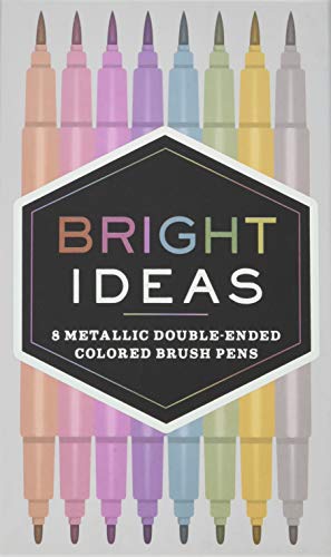 Bright Ideas Metallic Double-Ended Colored Brush Pens: 8 Colored Pens