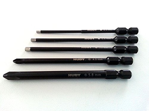 Hudy Power Tool Tip Set (2.0, 2.5, 3.00mm + 4.0, 5.8 Phillips)