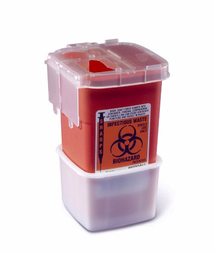 Medline Sharps Container Biohazard Needle Disposal Container - 1 Quart