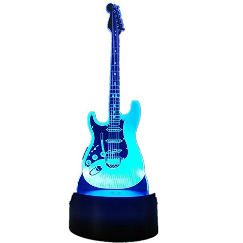 Guitar Music 3D Light Electric Illusion Lamp LED 7 Color Changing USB Touch Sensor Desk Light Night Light