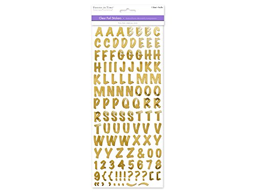 Multicraft Imports Ss408S Caps Font Alphabet Clear Foil Font Stickers Gold