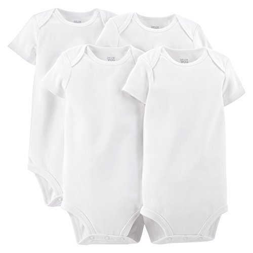 Just One You By Carters Unisex Baby 4 Pack Short-Sleeve Bodysuit - White (18 Months)