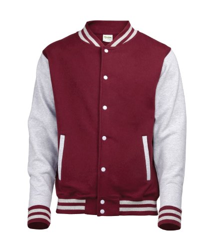 AWDisUnisex Varsity Jacket X-Large Burgundy/Heather Grey