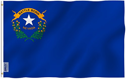 ANLEY Fly Breeze 3x5 Foot Nevada State Flag - Vivid Color and Fade Proof - Canvas Header and Double Stitched - Nevada NV Flags Polyester with Brass Grommets 3 X 5 Ft