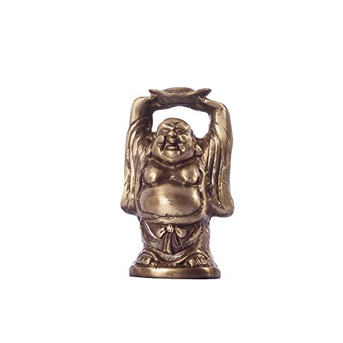 eCraftIndia Antique Finish Brass Laughing Buddha