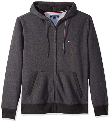 Tommy Hilfiger Men's Long Sleeve Fleece Zip Up Hoodie Sweatshirt