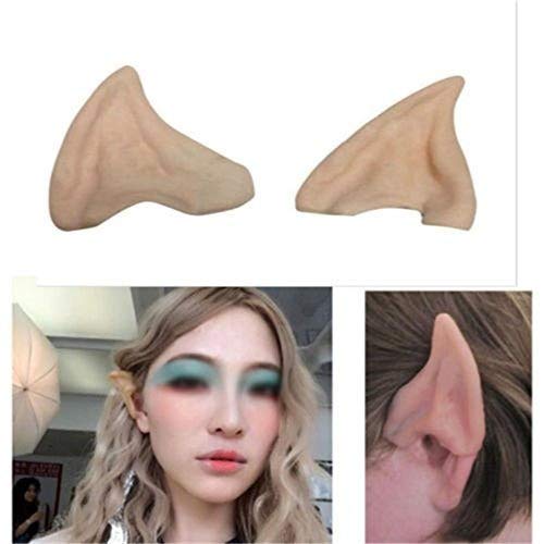 Dealglad® Latex Fairy Pixie Elf Fake Ears Cosplay Accessories LARP Halloween Party Soft Pointed Prosthetic Tips Ear