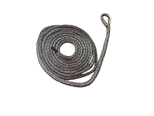 QIQU 1/4" 10ft ATV Plow Lift Rope,Snow Plow Lift Rope,Synthetic Rope,Snow Plow Attachments (Grey)