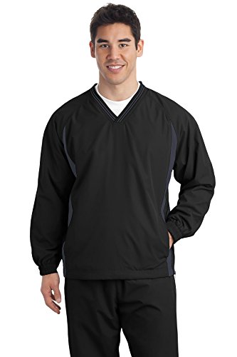 SPORT-TEKMen's Tipped V Neck Raglan Wind Shirt