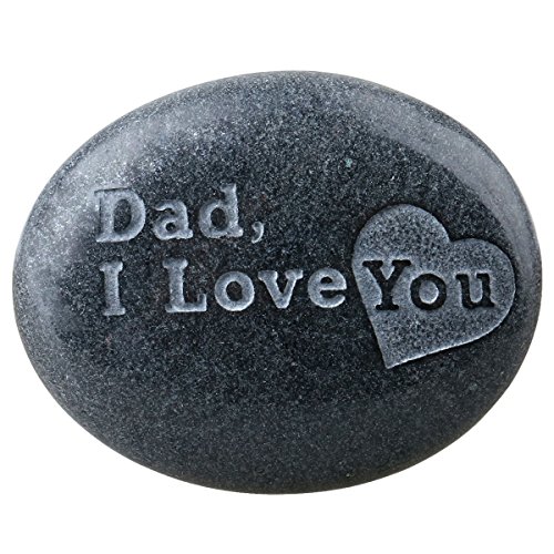 SUNYIK Black Engraved Inspirational Stones for Father's Day-Dad,I Love You (1.3-2"),Pack of 1