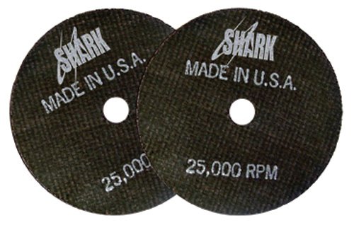 Shark Industries PN-20 Die Grinder Cut-Off Wheels 2-Inch x 1/16” x 1/4” Shark Type-1 Double-Reinforced Thin Wheels, 54 Grit, Maximum RPM 30,558 (10 Cutting Discs)