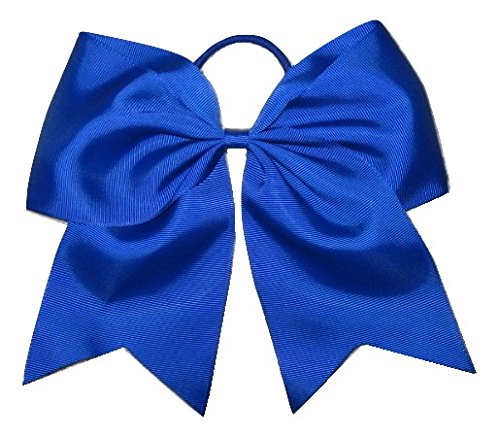 New "ROYAL BLUE" Cheer Bow Pony Tail 7 Inch Girls Hair Bows Cheerleading Dance Practice Football Games Competition Birthday Solid Color Grosgrain Ribbon