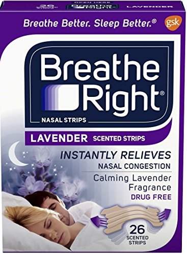 Breathe Right Calming Lavender Scented, Nasal Strips for Nasal Congestion Relief, 26 Count