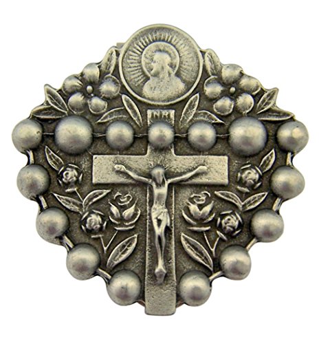 Pewter the Sacred Heart of Jesus Rosary Visor Clip, 1 3/4 Inch