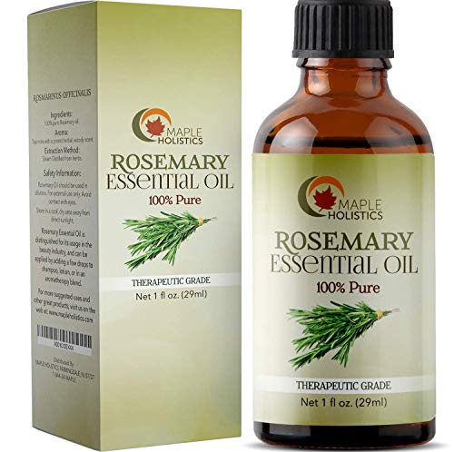 100% Pure Rosemary Essential Oil for Therapeutic Aromatherapy Stimulating Scalp Treatment for Healthy Hair Growth Anti Aging Antioxidant Ancient Beauty Elixir Natural Skin Care for Acne and Wrinkles