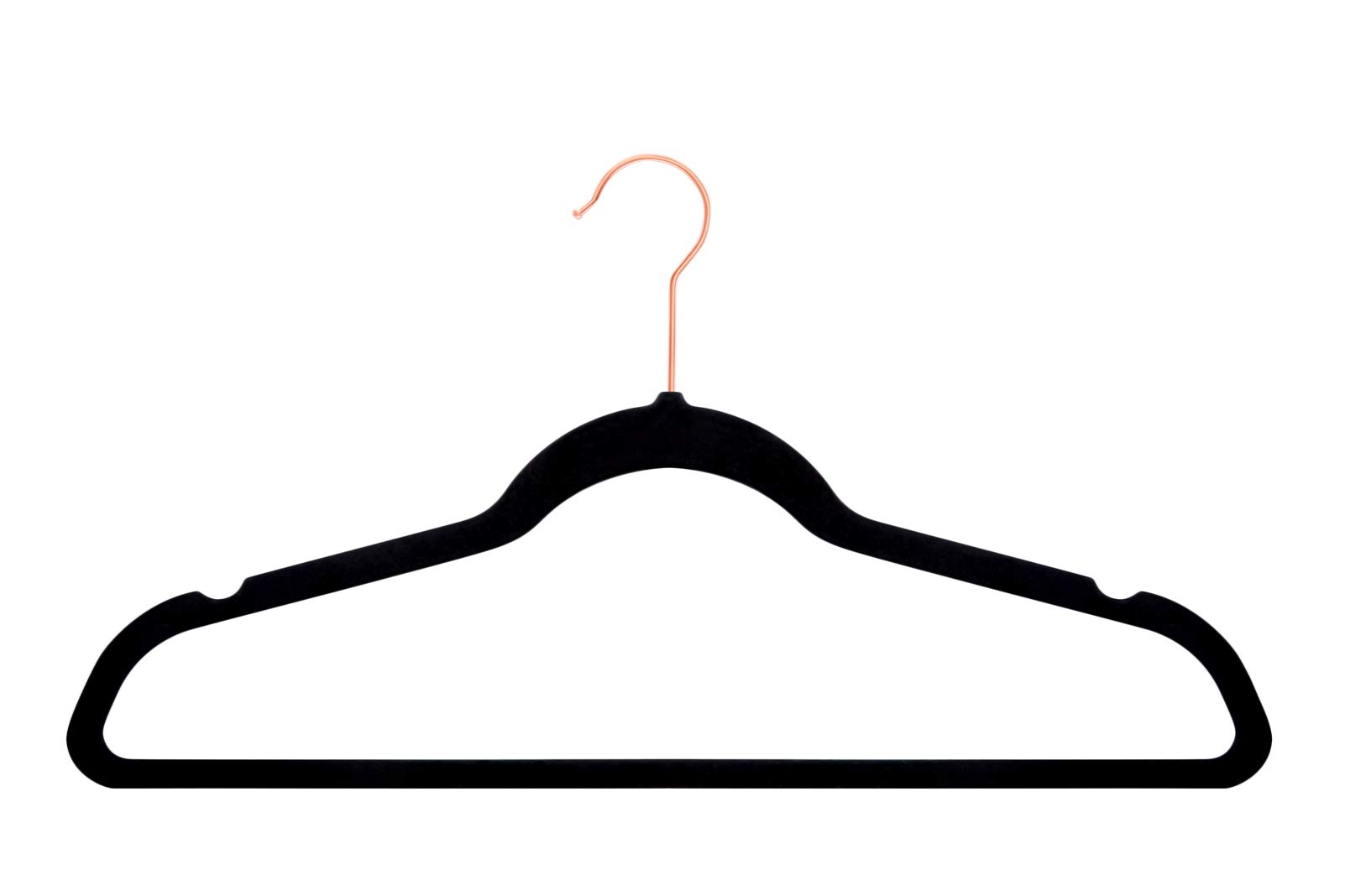 Amazon Basics Velvet Suit Hangers, 50-Pack, Black/Rose Gold