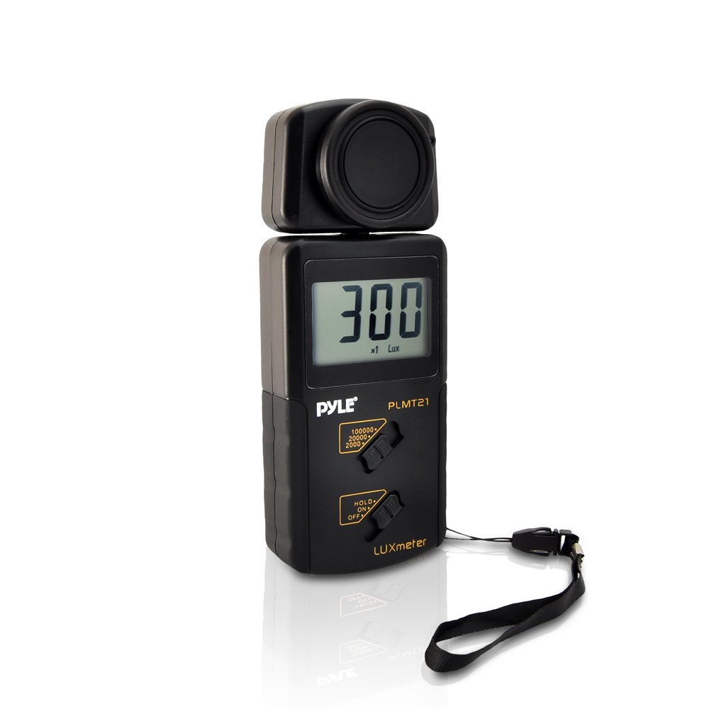 Pyle PLMT21 Handheld Lux Light Meter Photometer with 20000 Lux Range Per Second Sampling and Digital Display