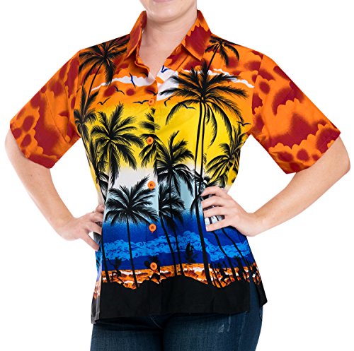 Women Hawaiian Shirt Beach Blouses Tank Top Aloha Casual Holiday Regular Fit