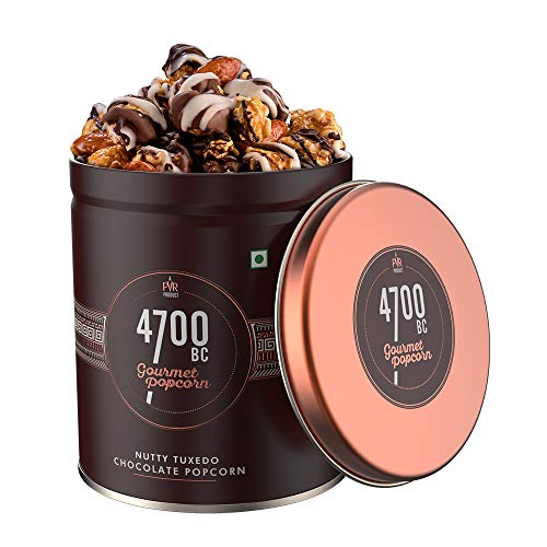 4700BC Gourmet Popcorn, Nutty Tuxedo Chocolate, Tin, 125g/150g