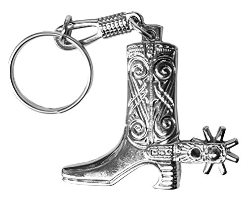 Modestone Small Metal Cowboy Boot Spur Bottle Opener Key Holder Chain