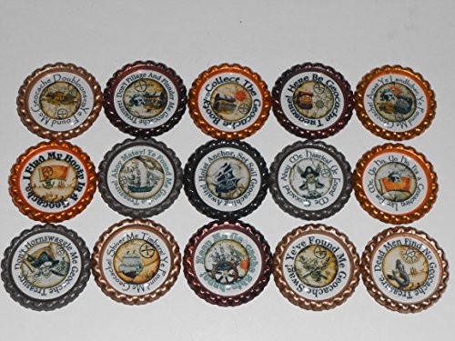 Geocache Swag Coin Bottle Caps - Pirate Theme - Yo Ho Ho It's a Geocaching Life Me!