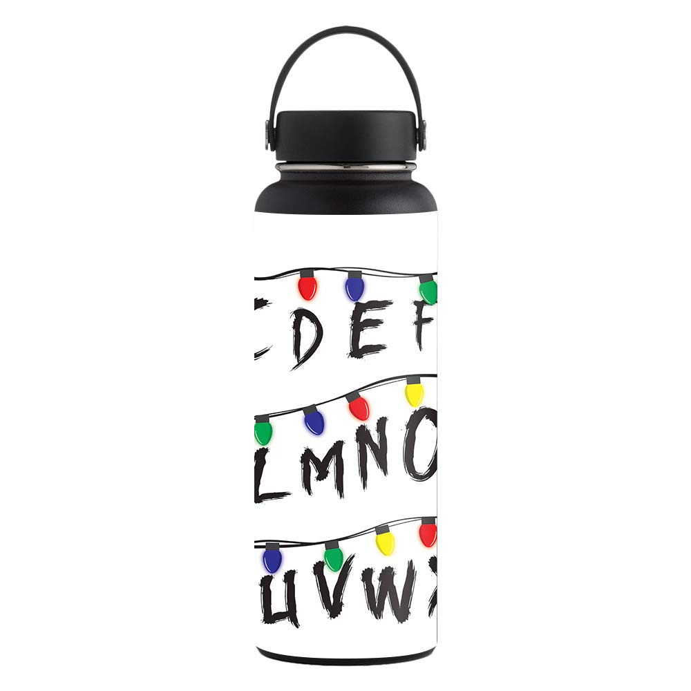 MightySkins Skin Compatible with Hydro Flask 40 oz. Wide Mouth - Stranger Alphabet | Protective, Durable, and Unique Vinyl Decal wrap Cover | Easy to Apply, Remove | Made in The USA