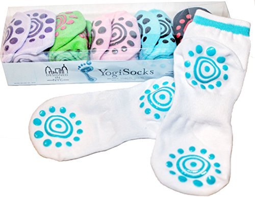 YogiSocksYoga Socks Non Slip Skid Socks with Grips Pilates Ballet Barre Socks for Women 6 Pack