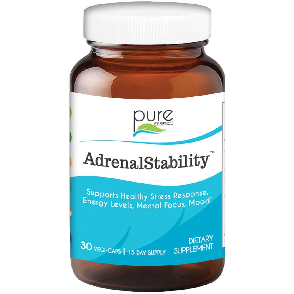 Adrenal Stability by Pure Essence - Adrenal Fatigue Supplement with Ashwagandha, Holy basil, Supports Healthy Stress Response, Energy, Sleep (30 Caps)