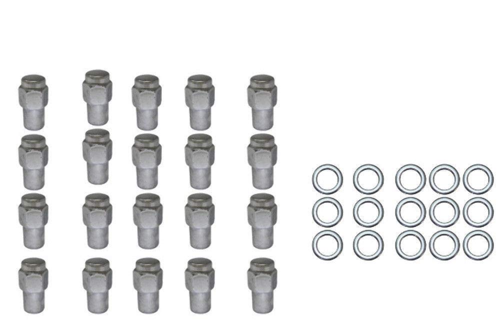 20 Pc Set Chrome Steel Mag Shank Lug Nuts 7/16" X 20 Righ Hand Thread Chevy Gm