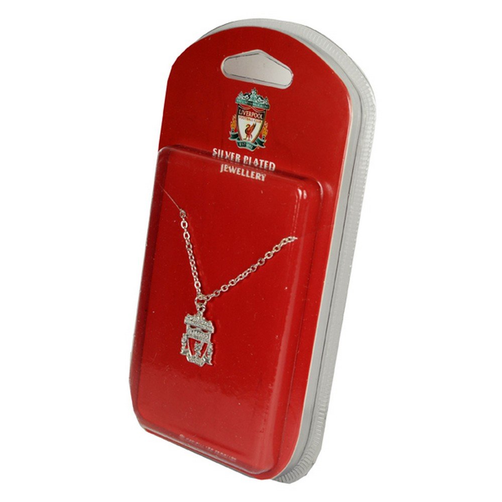 Liverpool FC Official Silver Plated Football Crest Pendant & Chain (One Size) (Silver)