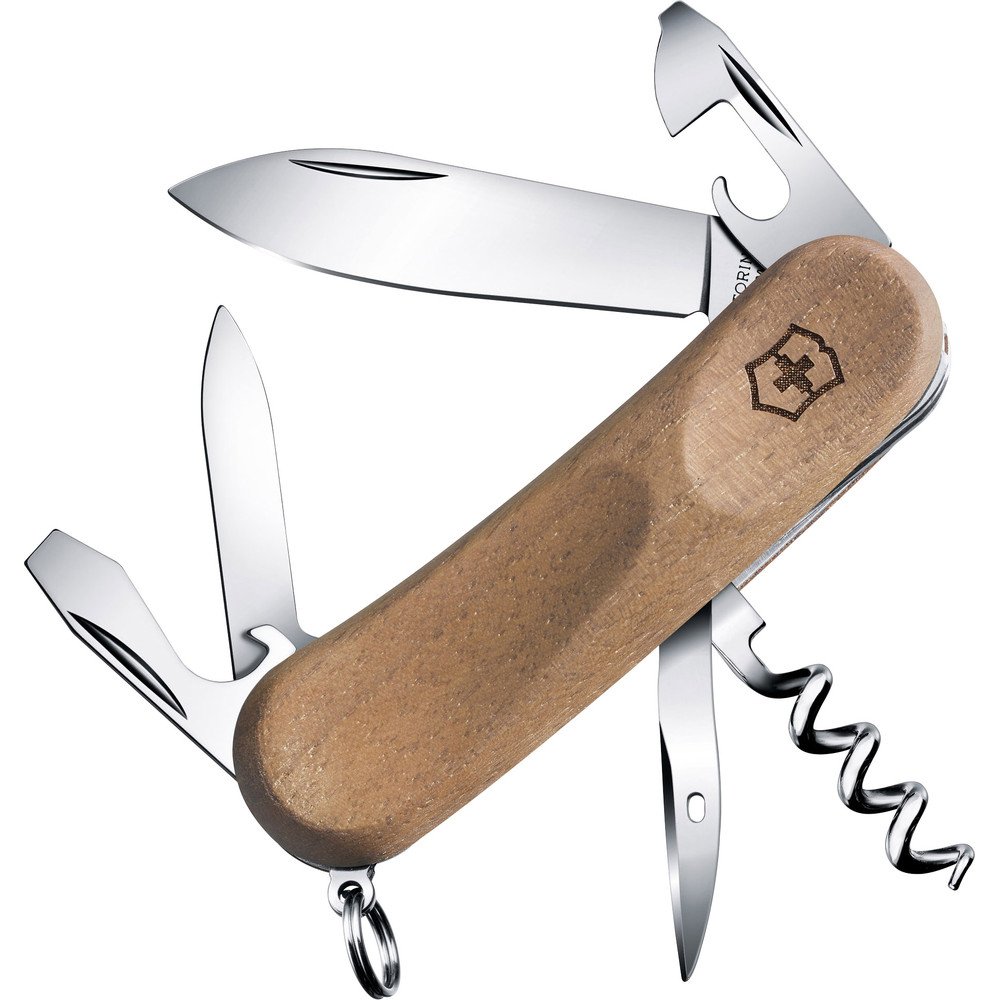 VictorinoxEvolution Wood 10 Swiss Army Knife, Medium, Multi Tool, 11 Functions, Blade, Nail File, Wood