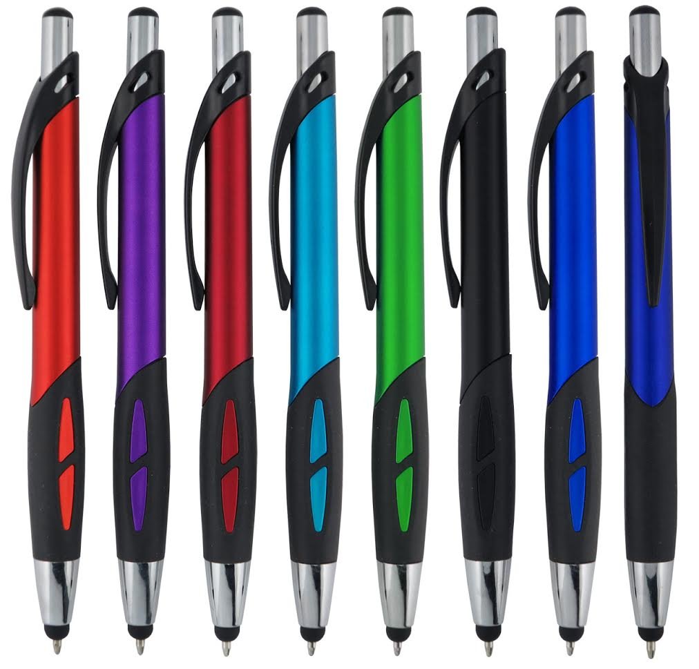 Stylus Pens - 2 in 1 Touch Screen & Writing Pen, Sensitive Stylus Tip - For Your iPad, iPhone, Nook, Samsung Galaxy & More - Assorted Colors, 8 pack