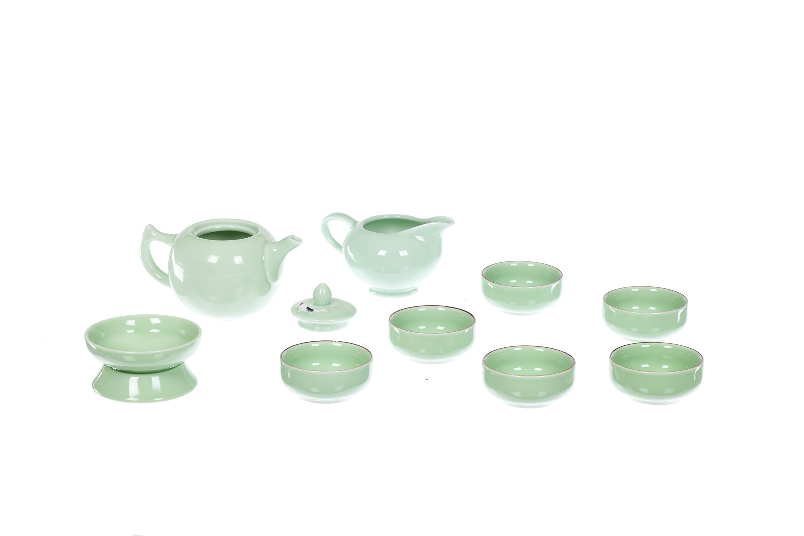 TEA SOUL Celadon Tea Set, Porcelain, Green, 37x26.5x10.8 cm