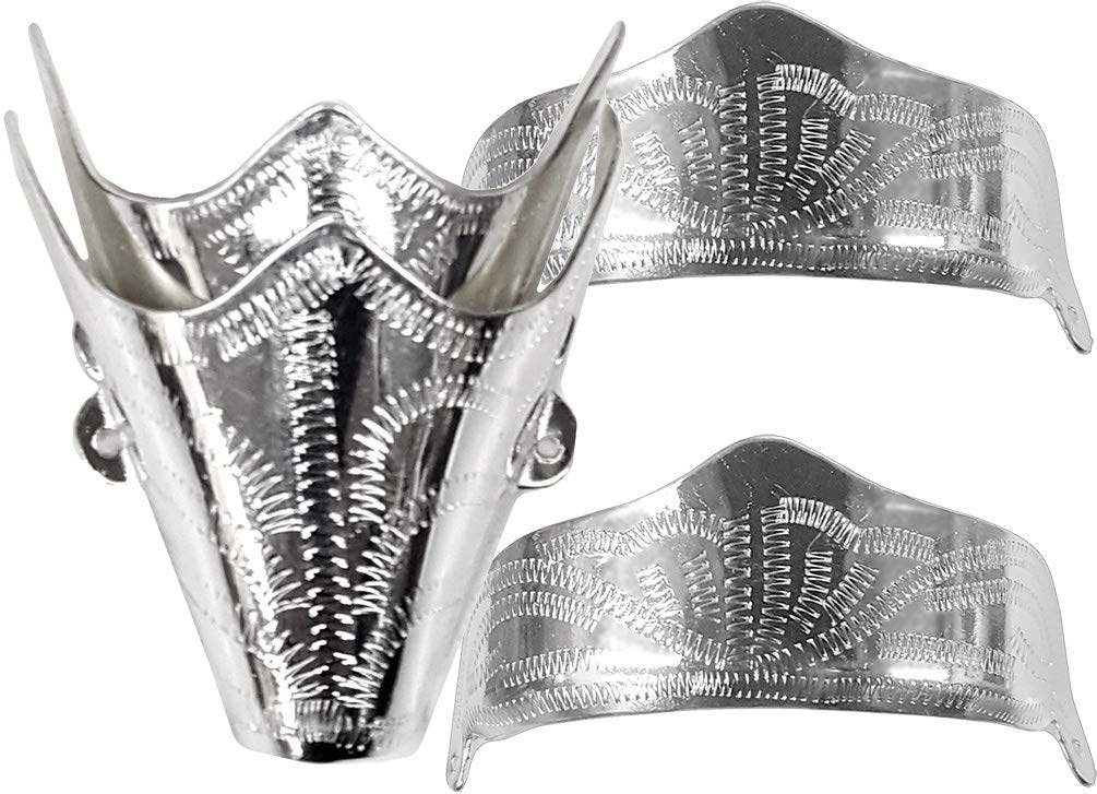 4x Nickel Silver Boot Caps Filigree: 2 x Toe + 2 x Heel Silver