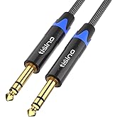 tisino 1/4 inch TRS Cable, Quarter inch 1/4 TRS to TRS Balanced Stereo Audio Cable Male to Male Pro Interconnect Cable Guitar