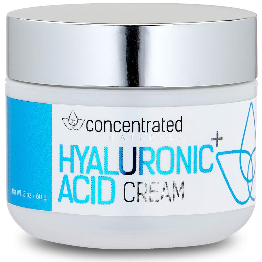 Concentrated Naturals Hyaluronic Acid Cream for Face | w/Jojoba Oil, Vitamin E & Vitamin C | May Help Hydrate & Improve Tone for More Youthful Skin | Net WT. 2 oz / 60 g