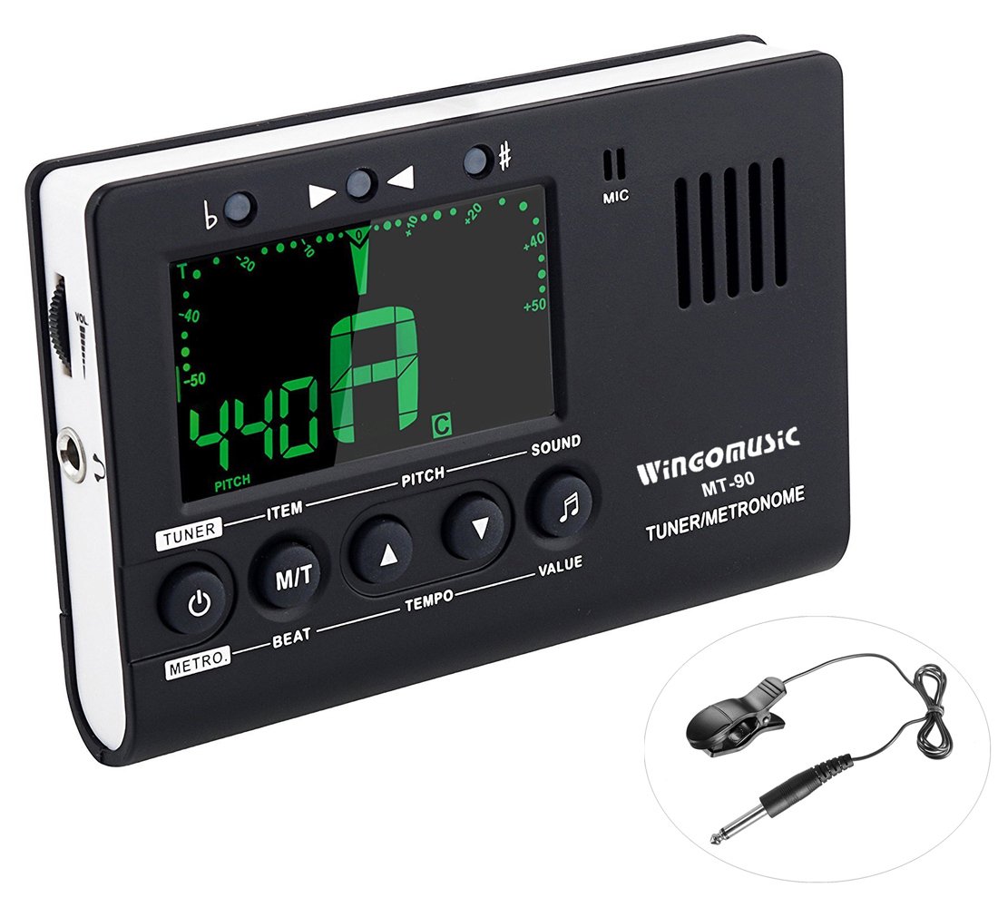 WINGO Digital Metronome, Tuner and Tone Generator - 3 in1 Device（Black)-for Chromatic, Guitar, Bass, Ukulele, Violin-Battery Included