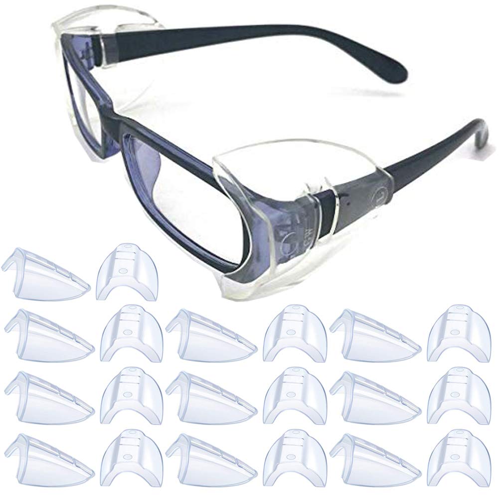 10 Pairs Glasses Slip on Side Shields, Fits Medium to Large Eyeglasses Clear