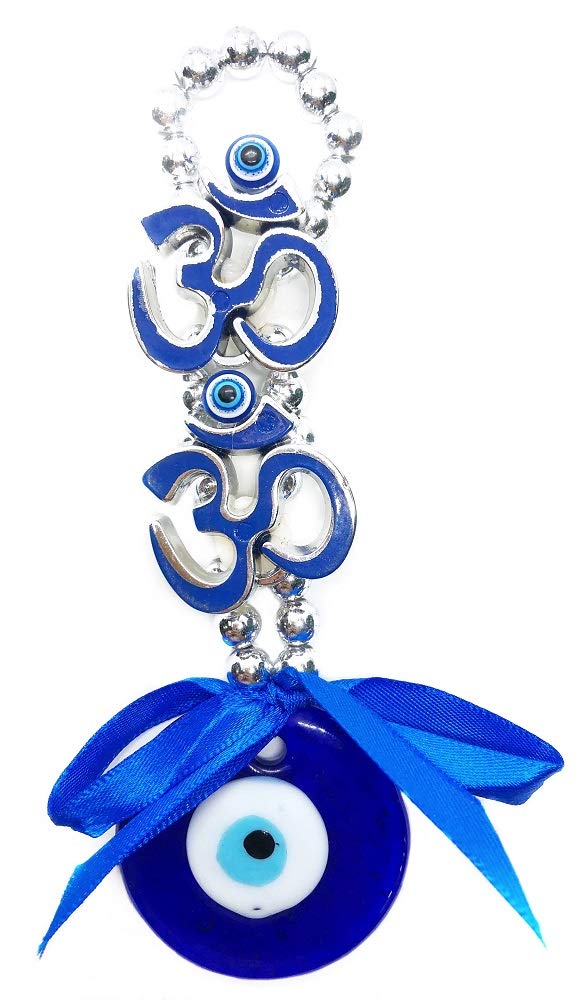 Soul Karma Om Evil Eye Protection Good Luck Positivity Prosperity Metal Door/Wall Hanging Gifting Diwali Home Décor (16.6x5x16.6 CM)