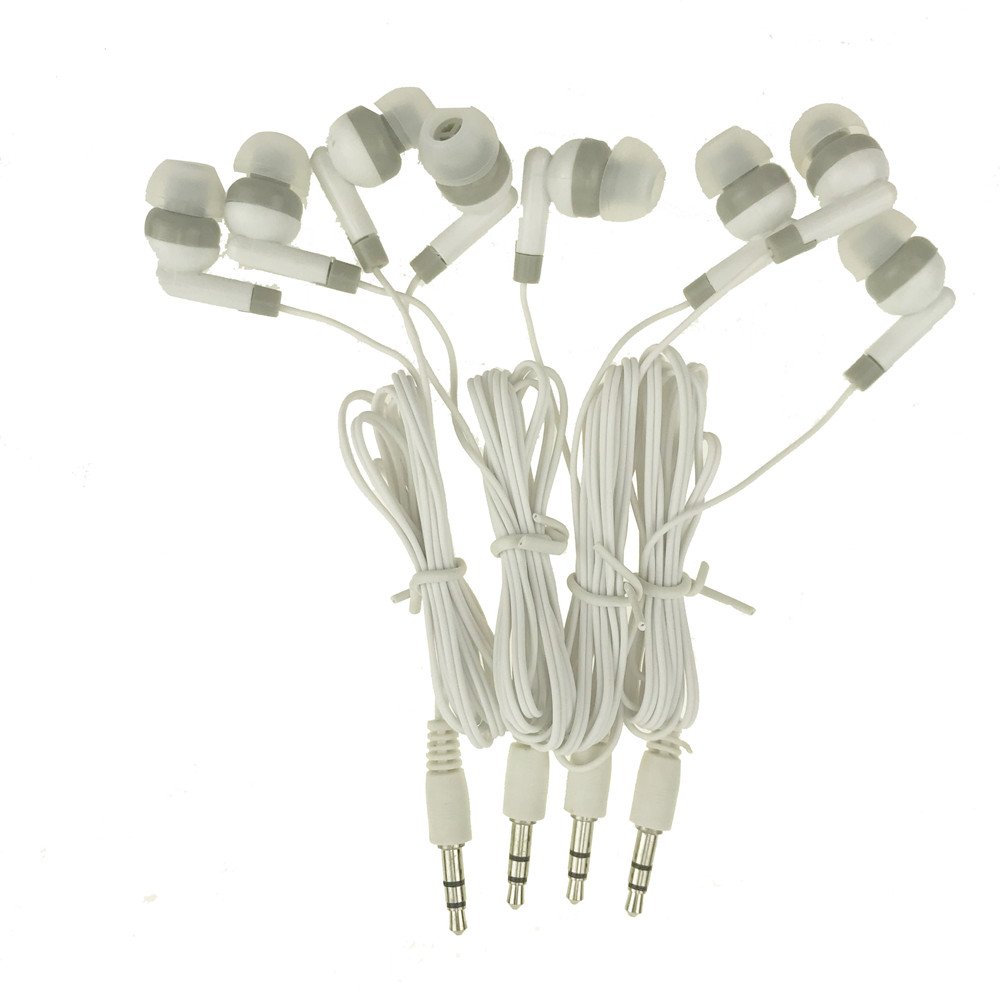 Enjoy.Tlife Wholesale Kids Bulk Earbuds Headphones Earphones 30 Pack White Color For Schools Libraries Hospitals