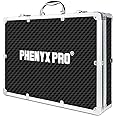 Phenyx Pro Aluminum Alloy Frame Carrying Case with One-layer Pre-Diced Pick and Pluck Foam, Ideal Single/Dual Wireless Mic Sy